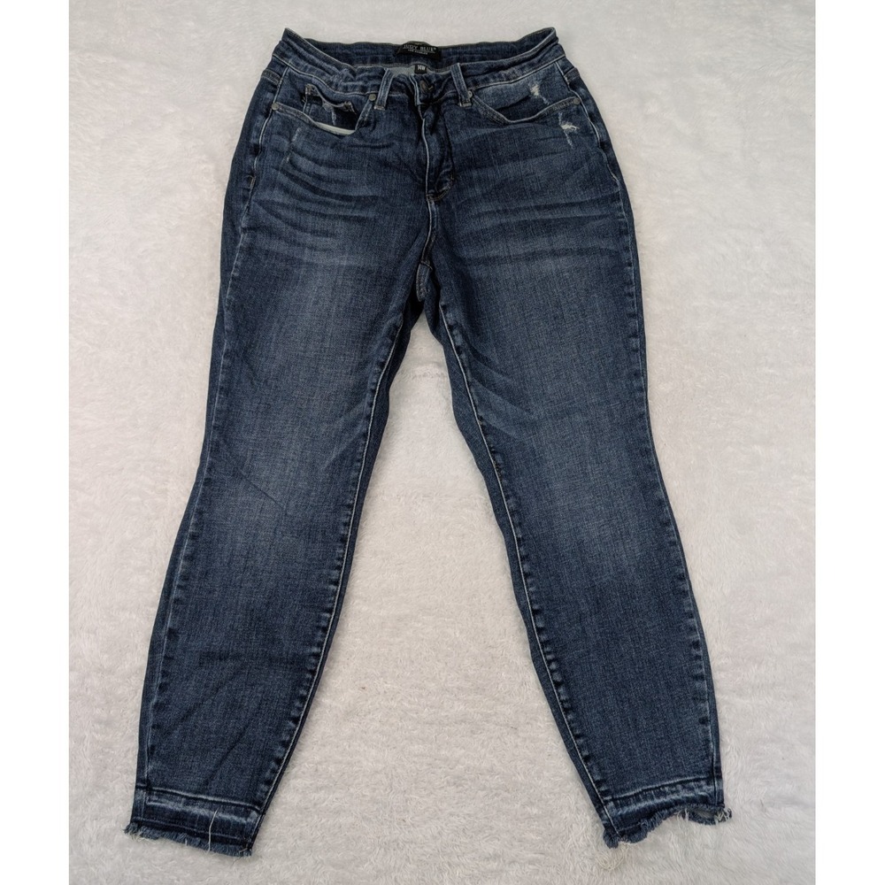 Judy Blue Distressed Skinny Jeans Size 14W (30x27) Style JB88417 Stretch Raw Hem